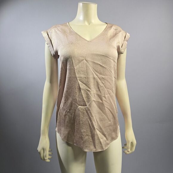 Express Women's Gold V-Neck Blouse R2 - Picture 1 of 5